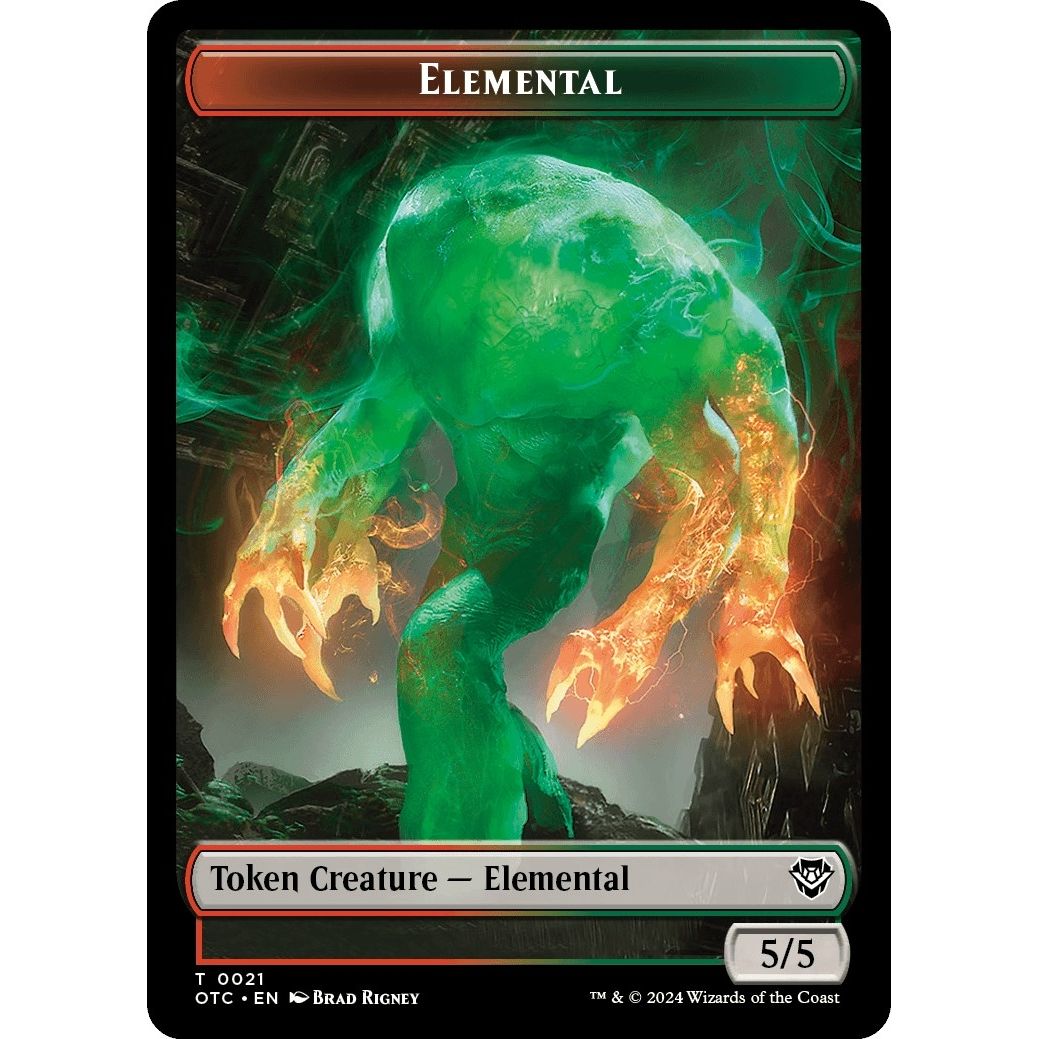 Image for Elemental (0021) // Angel Double-Sided Token (21 // 3) (OTC) - Magic: The Gathering