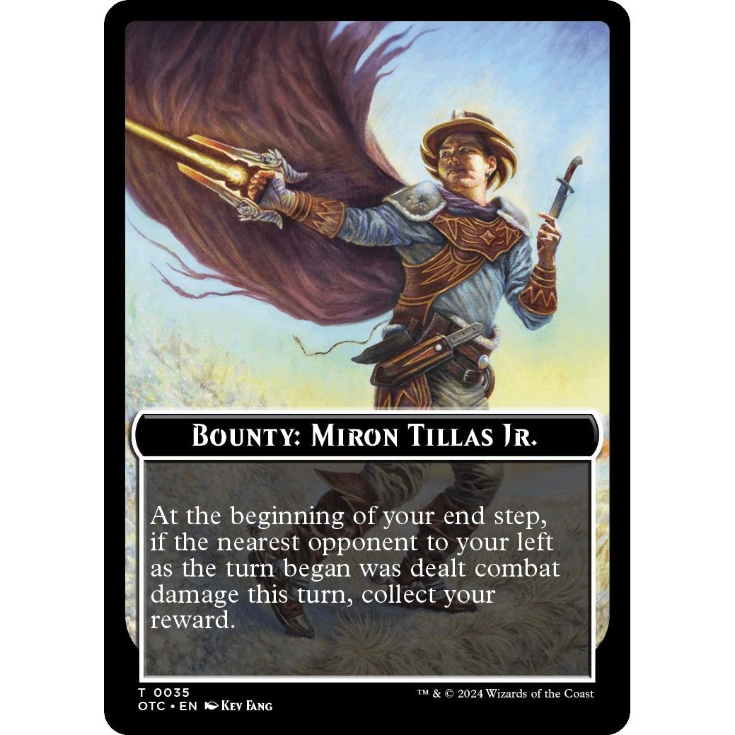 Image for Bounty: Miron Tillas Jr. // Bounty Rules Double-Sided Token (35) (OTC) - Magic: The Gathering