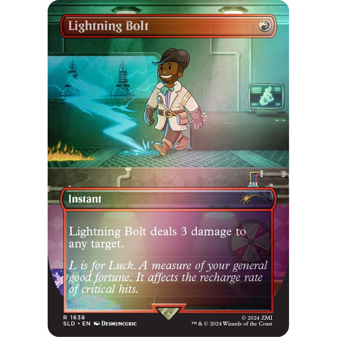 Image for Lightning Bolt (1638) (Rainbow Foil) (1638) (SLD) - Magic: The Gathering