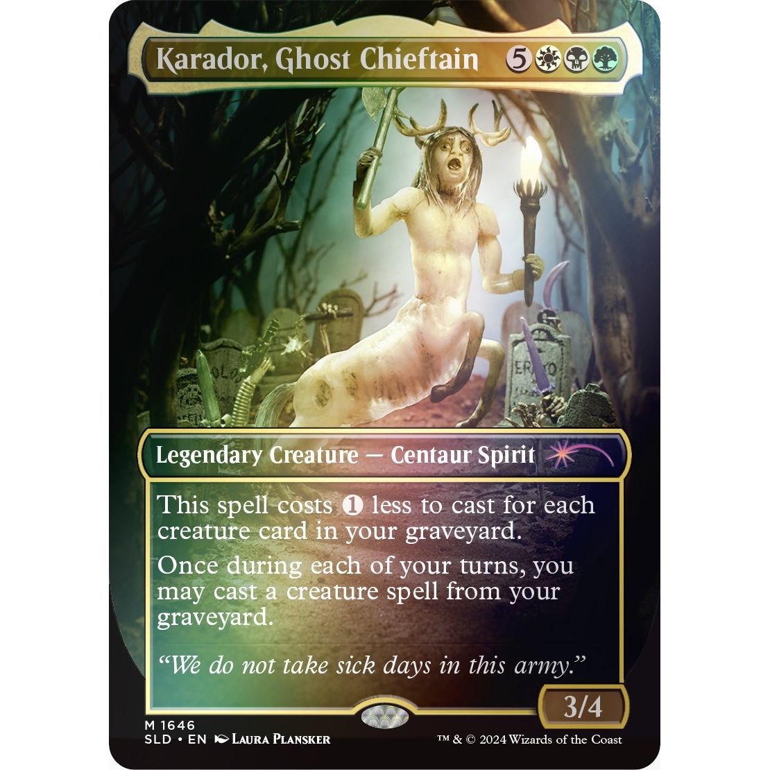 Image for Karador, Ghost Chieftain (Rainbow Foil) (1646) (SLD) - Magic: The Gathering