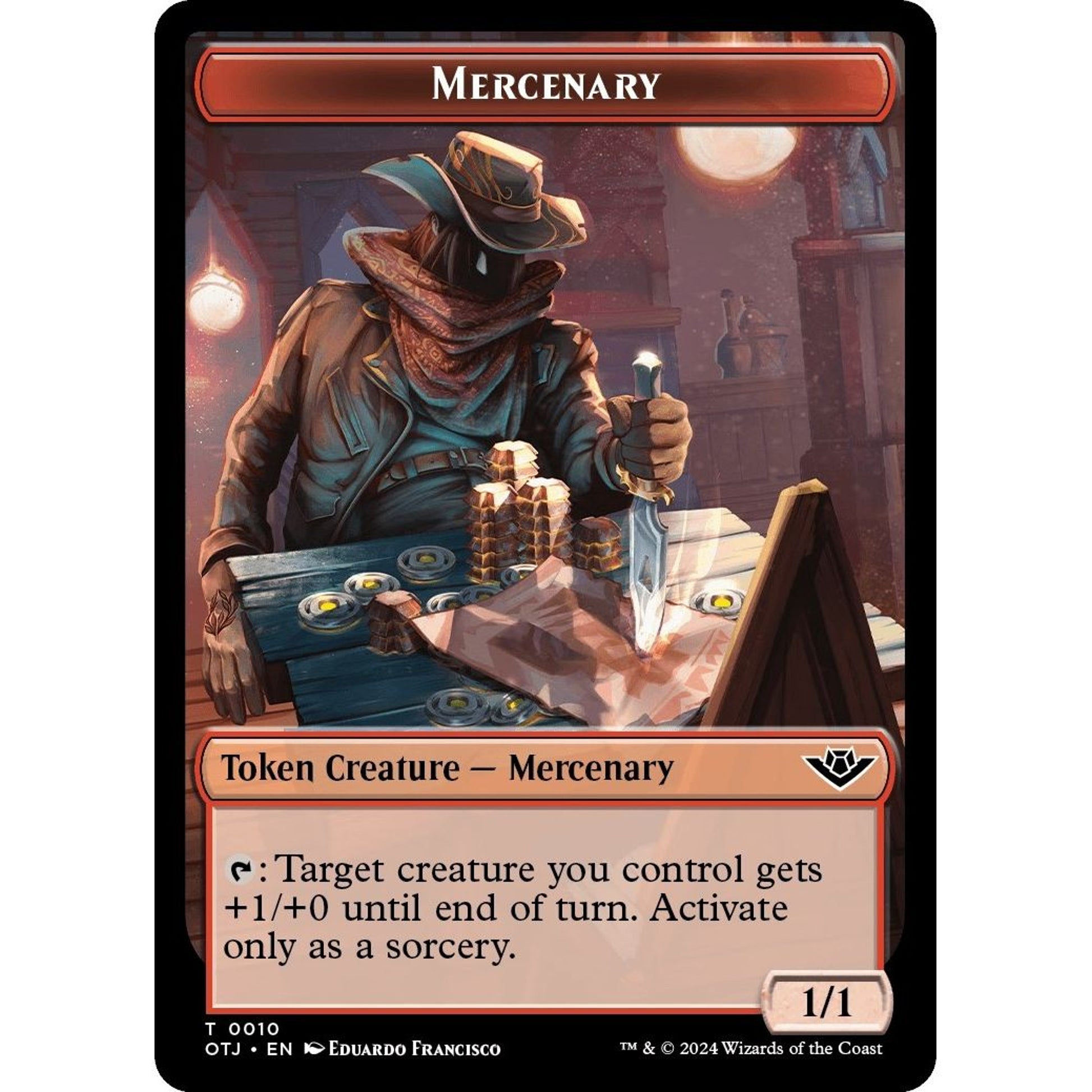 Image for Mercenary // Meteorite Double-Sided Token (10 // 17) (OTJ) - Magic: The Gathering