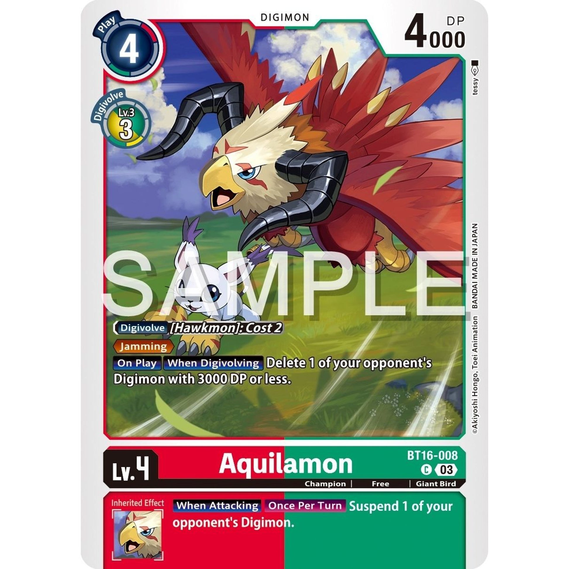 Image for Aquilamon (BT16-008 C) (BT16) - Digimon Card Game