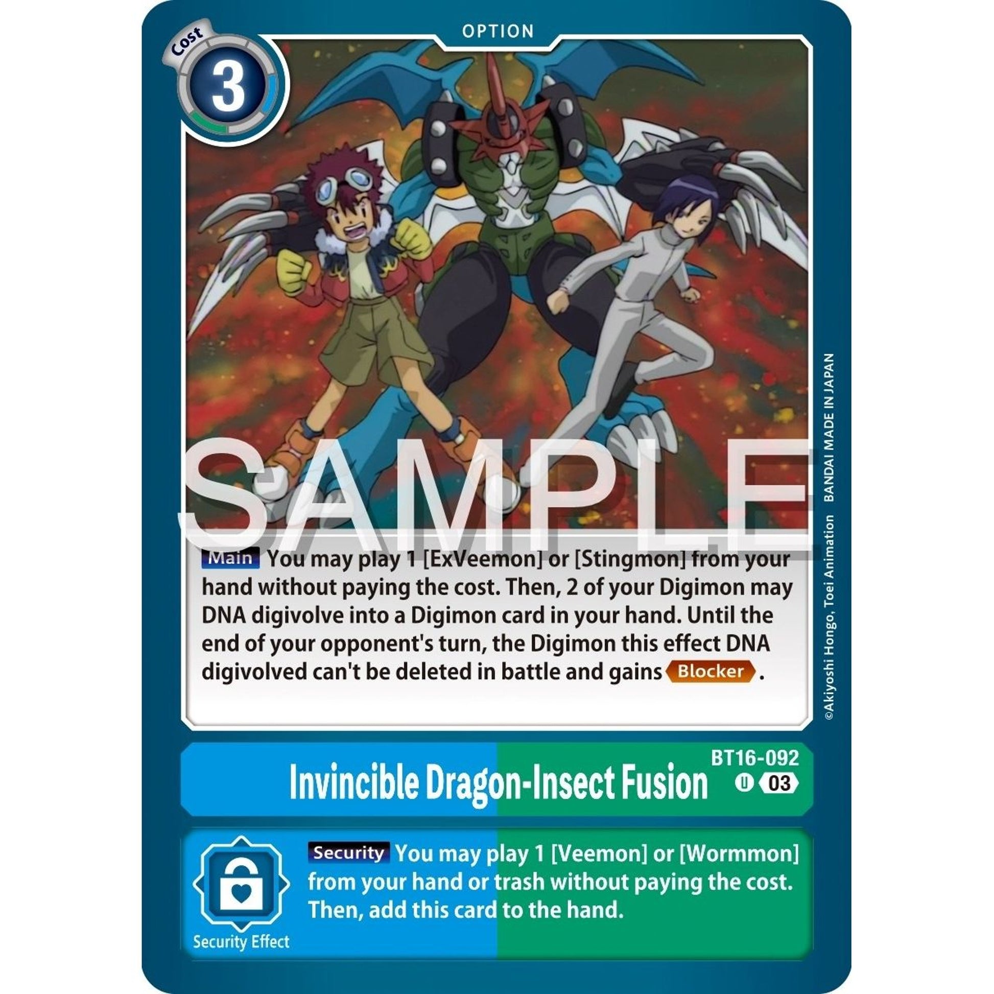 Image for Invincible Dragon-Insect Fusion (BT16-092 U) (BT16) - Digimon Card Game