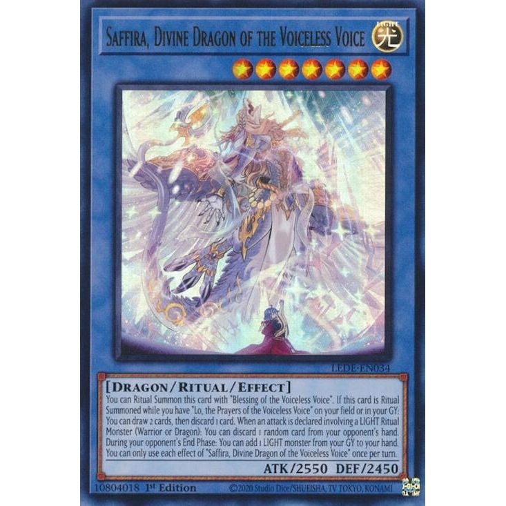 Image for Saffira, Divine Dragon of the Voiceless Voice (LEDE-EN034) (LEDE) - YuGiOh