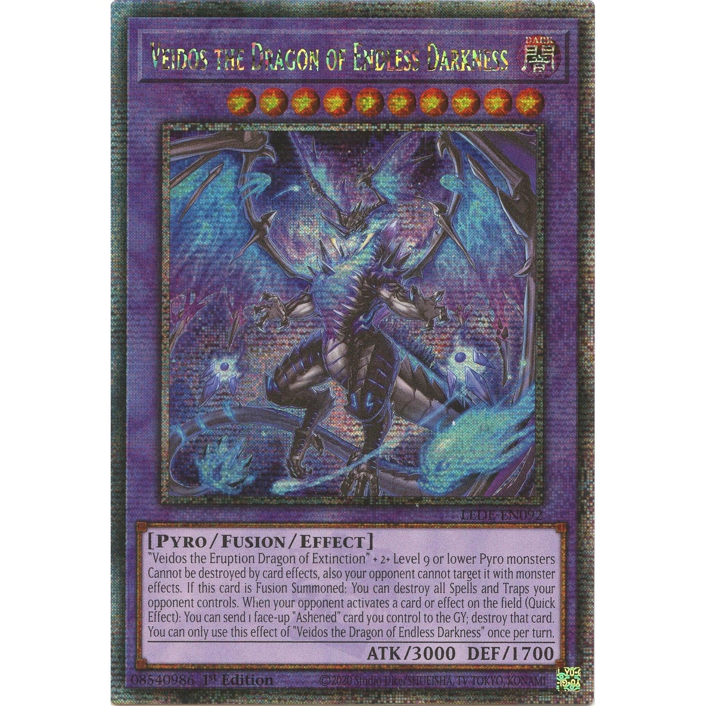 Image for Veidos the Dragon of Endless Darkness (Quarter Century Secret Rare) (LEDE-EN092) (LEDE) - YuGiOh