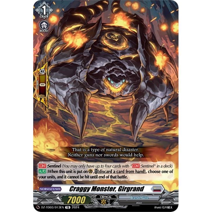 Image for Craggy Monster, Girgrand (DZ-TD03/013EN) (DZ-TD03) - Cardfight Vanguard
