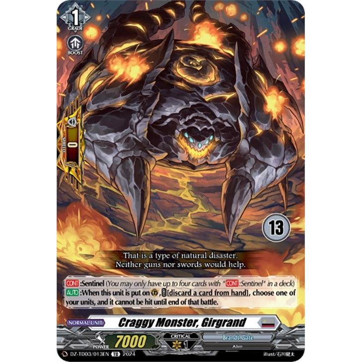 Image for Craggy Monster, Girgrand (13) (DZ-TD03/013EN) (DZ-TD03) - Cardfight Vanguard
