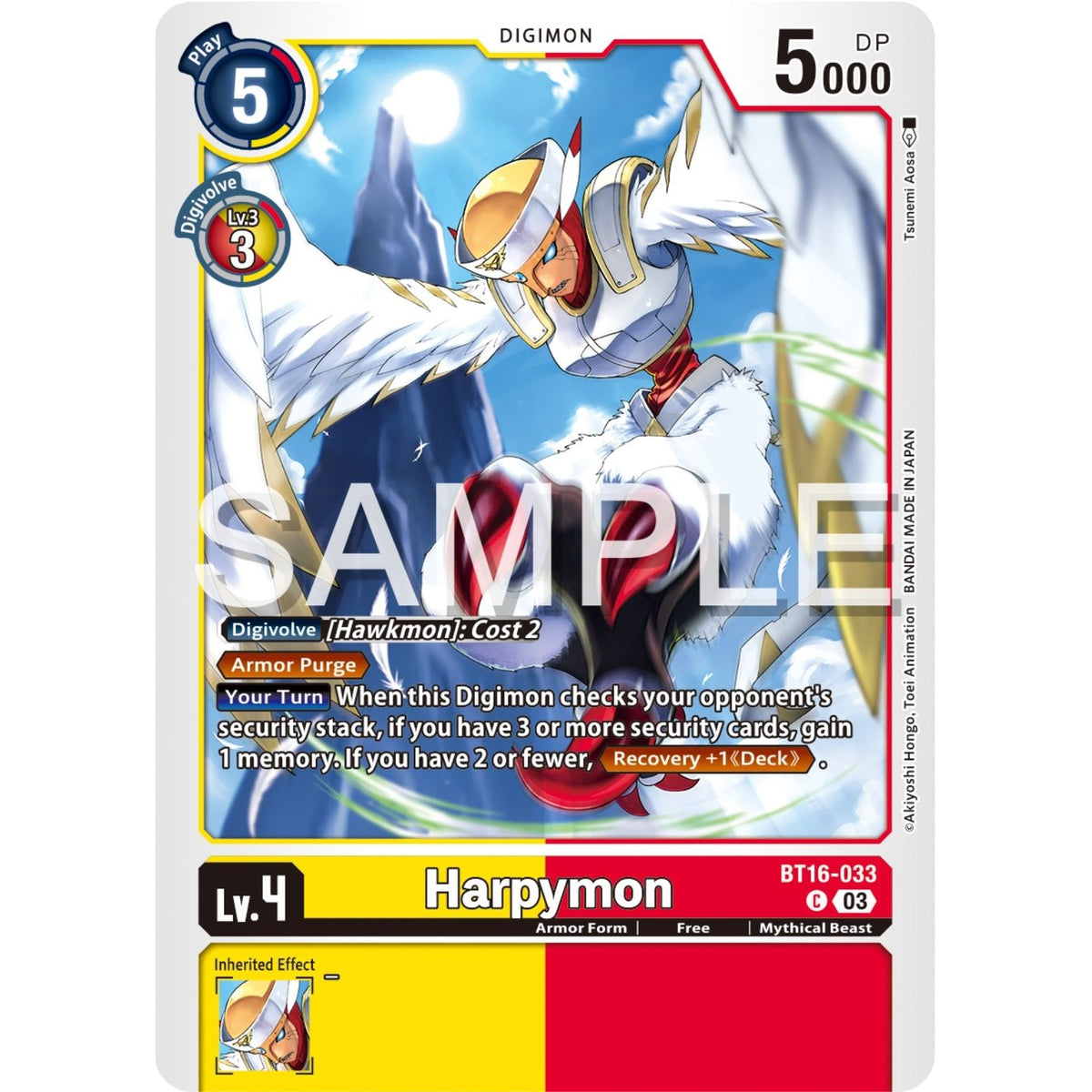 Image for Harpymon (BT16-033 C) (BT16) - Digimon Card Game