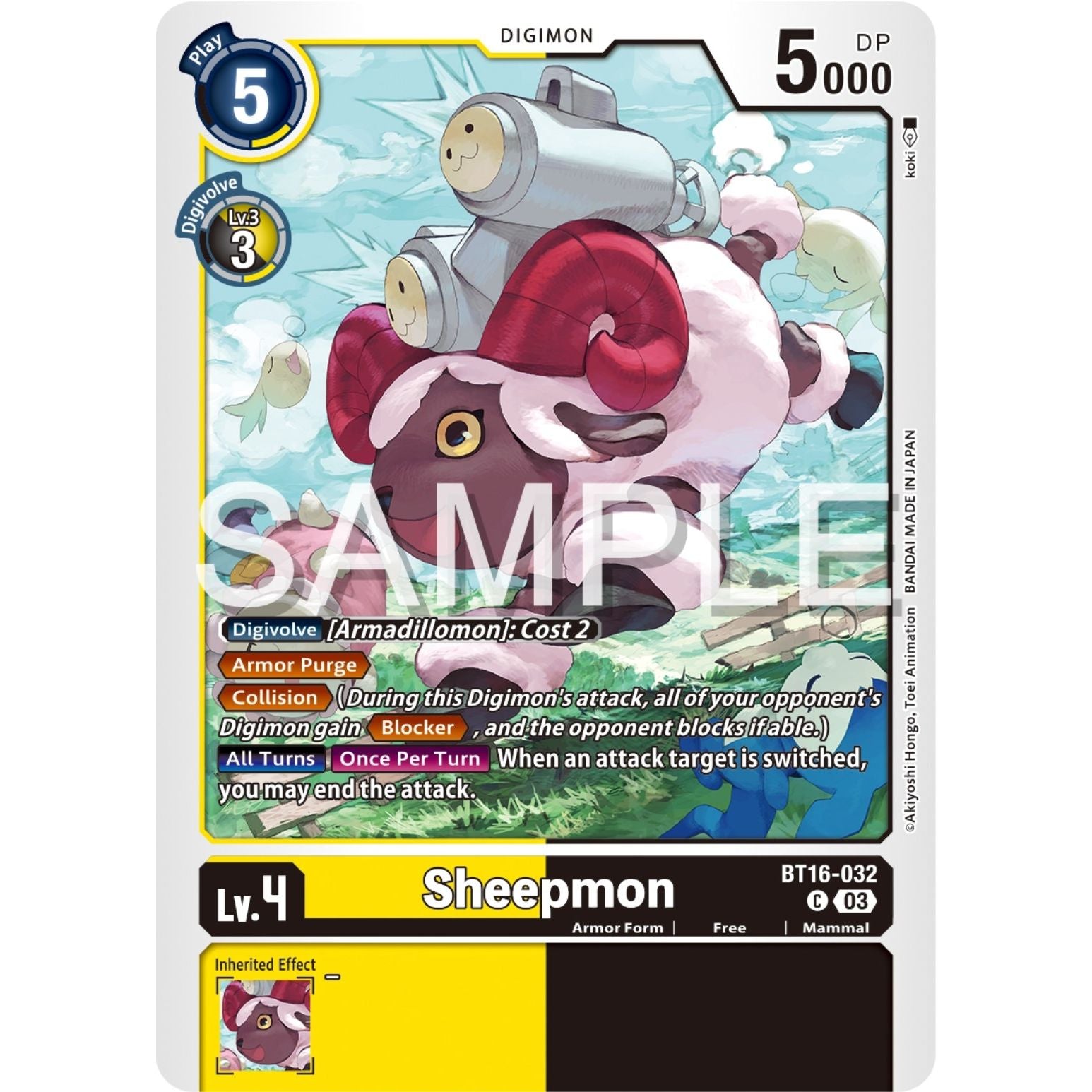 Image for Sheepmon (BT16-032 C) (BT16) - Digimon Card Game