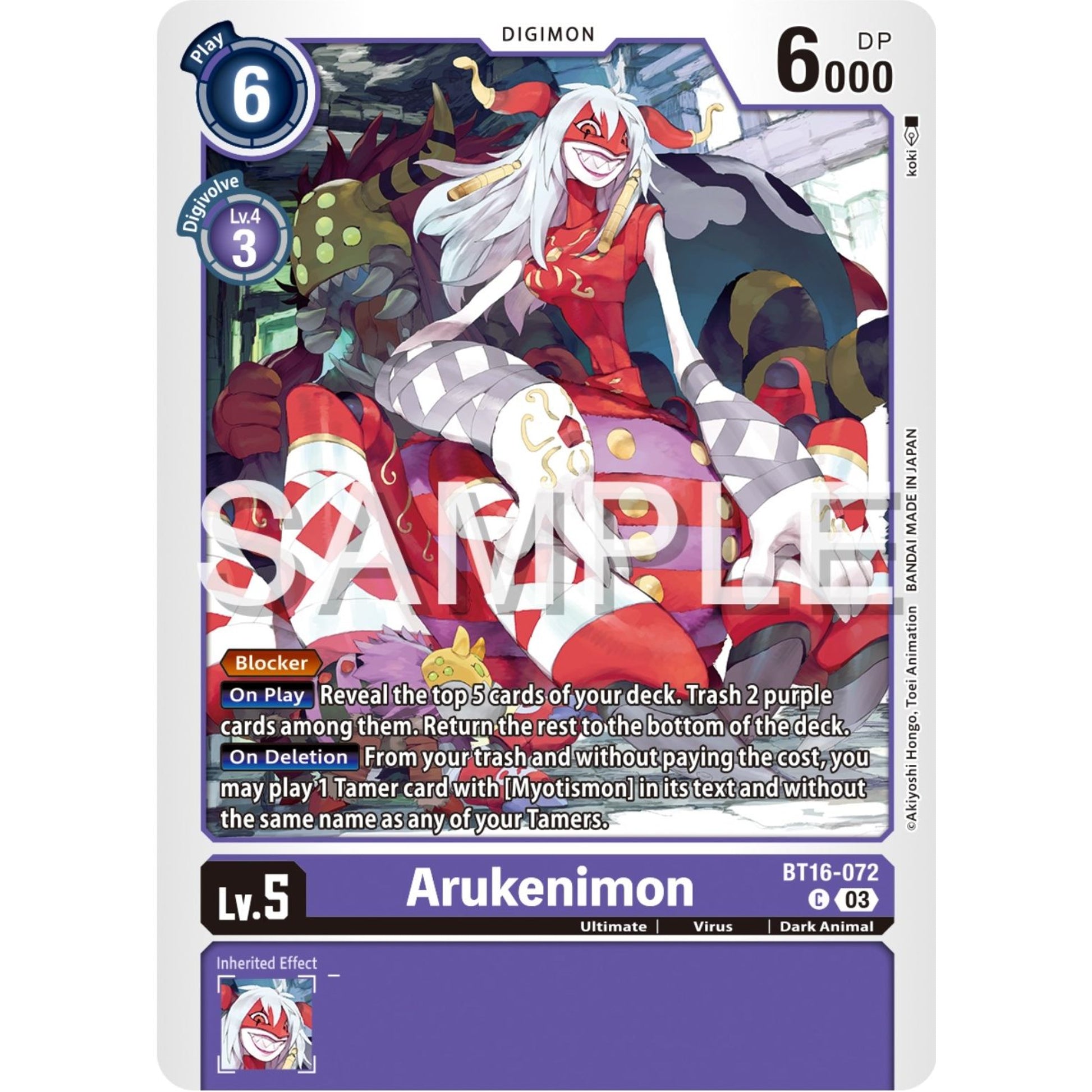 Image for Arukenimon (BT16-072 C) (BT16) - Digimon Card Game