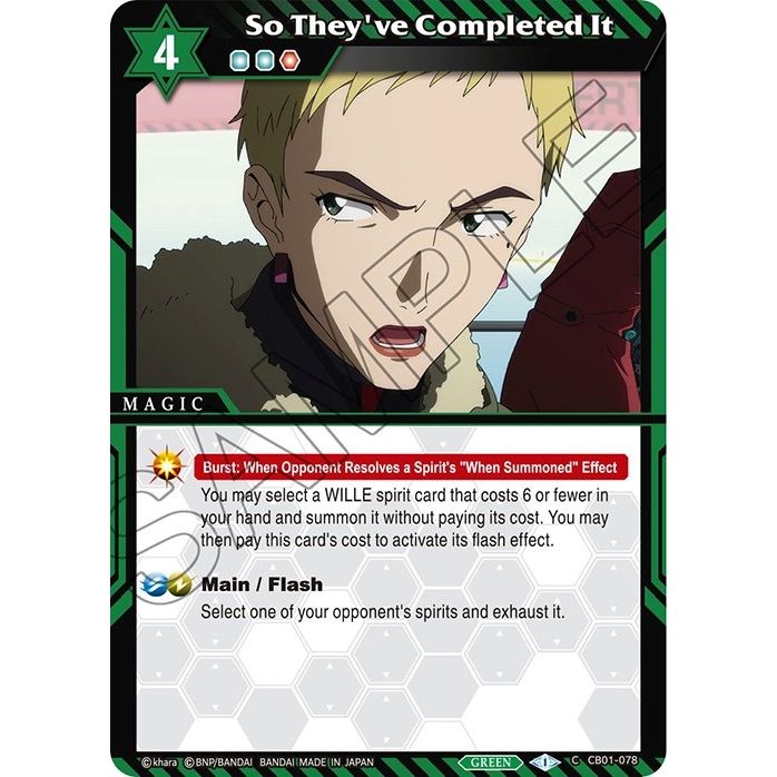 Image for So They've Completed It (CB01-078) (CB01) - Battle Spirits Saga