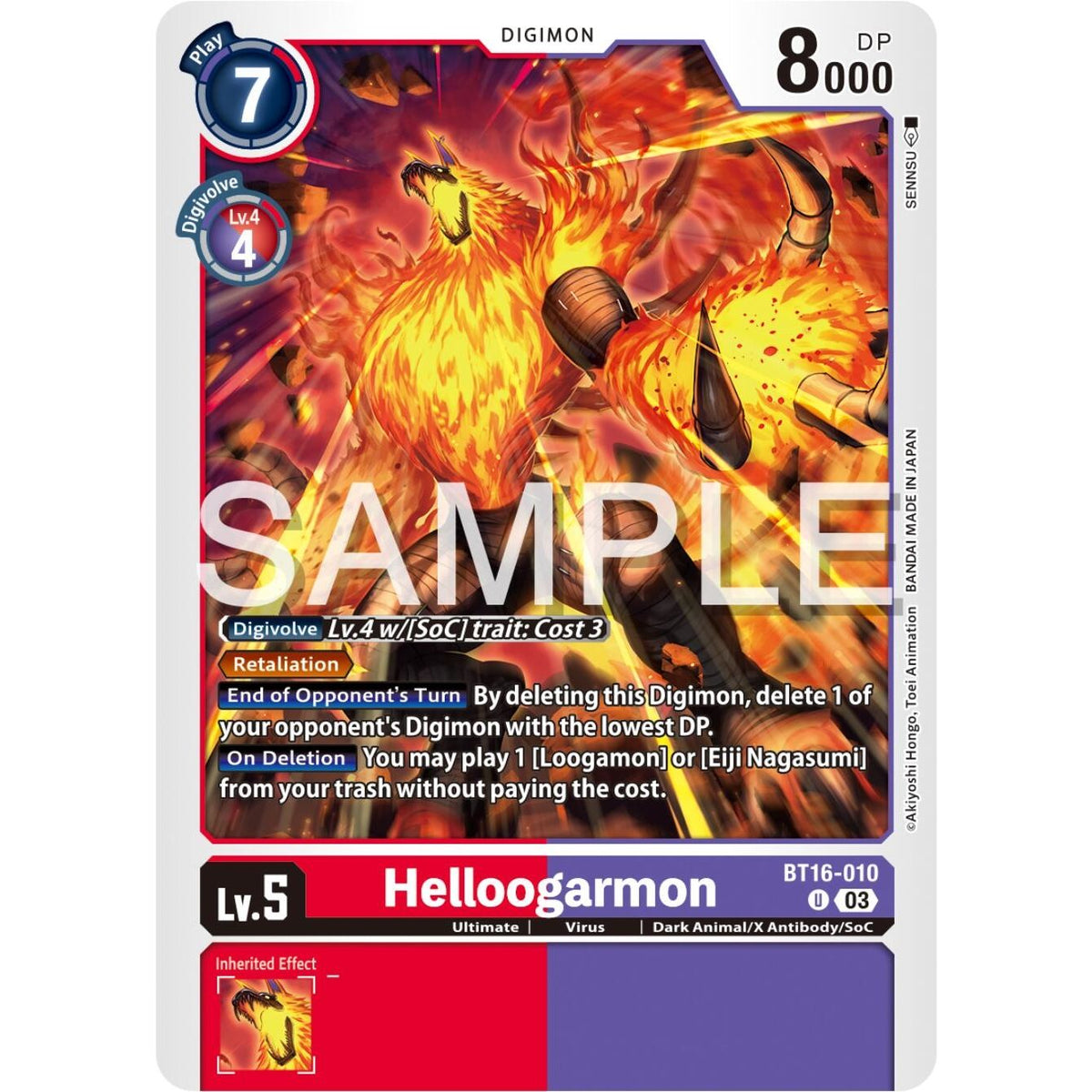Image for Helloogarmon (BT16-010 U) (BT16) - Digimon Card Game