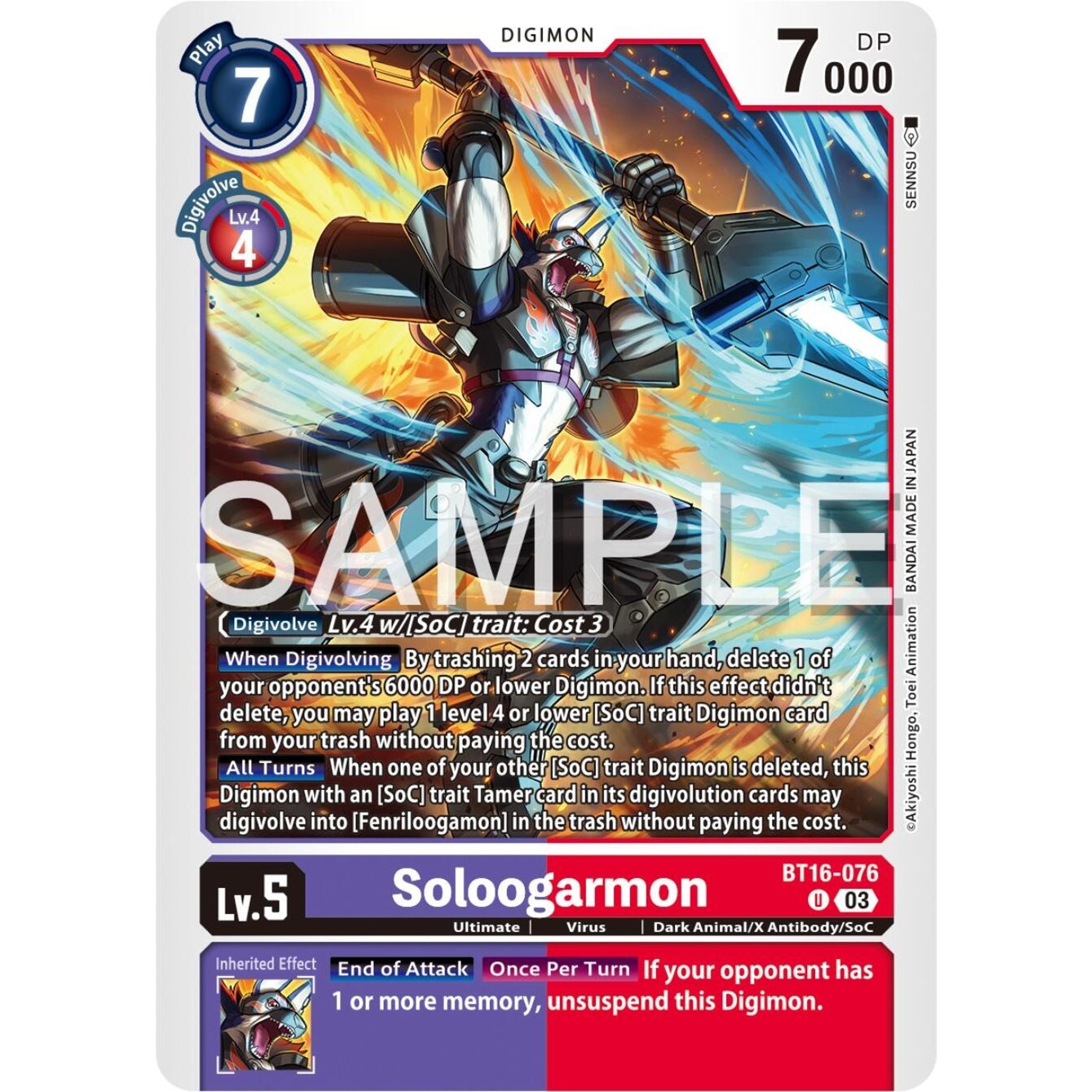 Image for Soloogarmon (BT16-076 U) (BT16) - Digimon Card Game