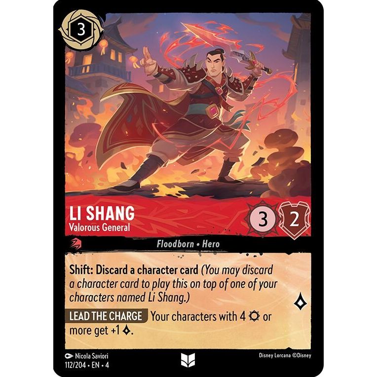 Image for Li Shang - Valorous General (112/204) (4) - Disney Lorcana