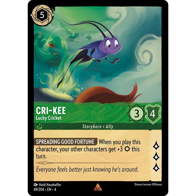 Image for Cri-Kee - Lucky Cricket (69/204) (4) - Disney Lorcana