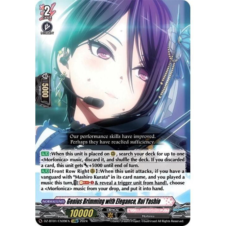 Image for Genius Brimming with Elegance, Rui Yashio (EXRRR) (DZ-BT01/EX09EN) (DZ-BT01) - Cardfight Vanguard
