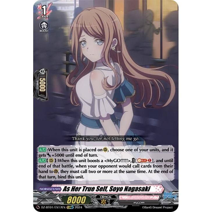 Image for As Her True Self, Soyo Nagasaki (EXRRR) (DZ-BT01/EX17EN) (DZ-BT01) - Cardfight Vanguard