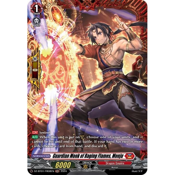 Image for Guardian Monk of Raging Flames, Monju (FR) (DZ-BT01/FR08EN) (DZ-BT01) - Cardfight Vanguard