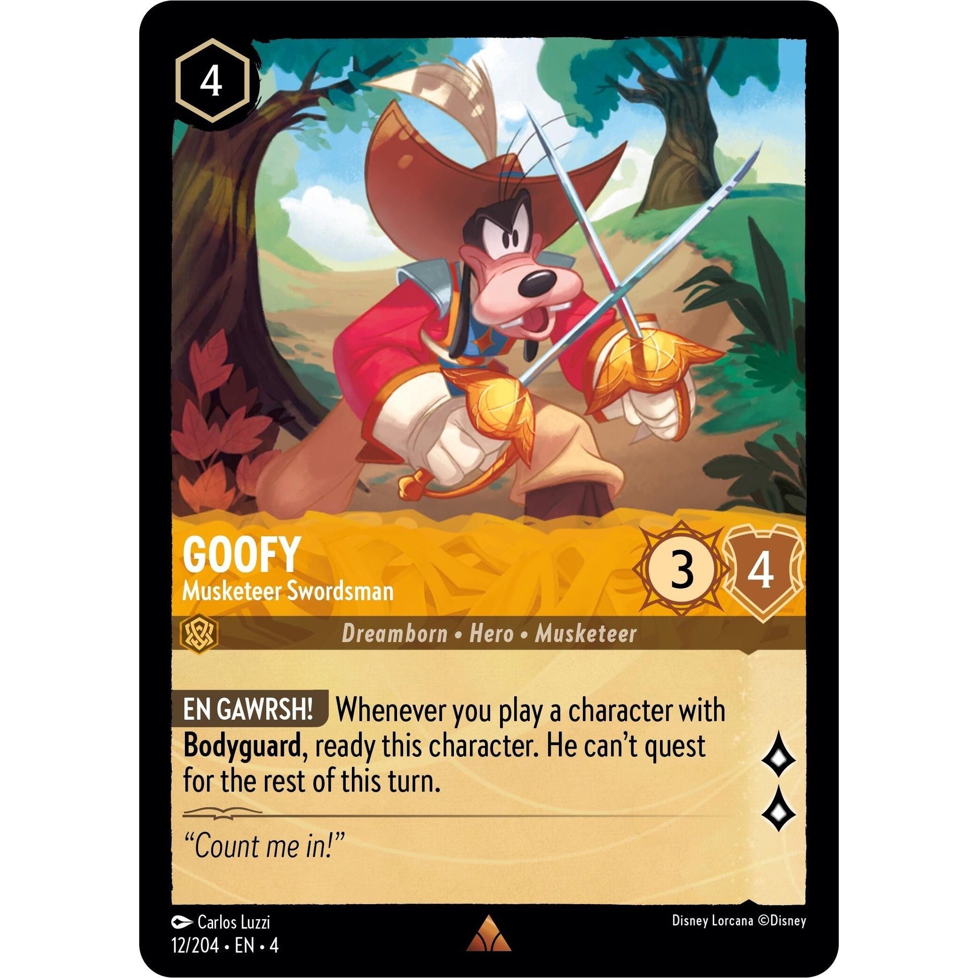 Image for Goofy - Musketeer Swordsman (12/204) (4) - Disney Lorcana