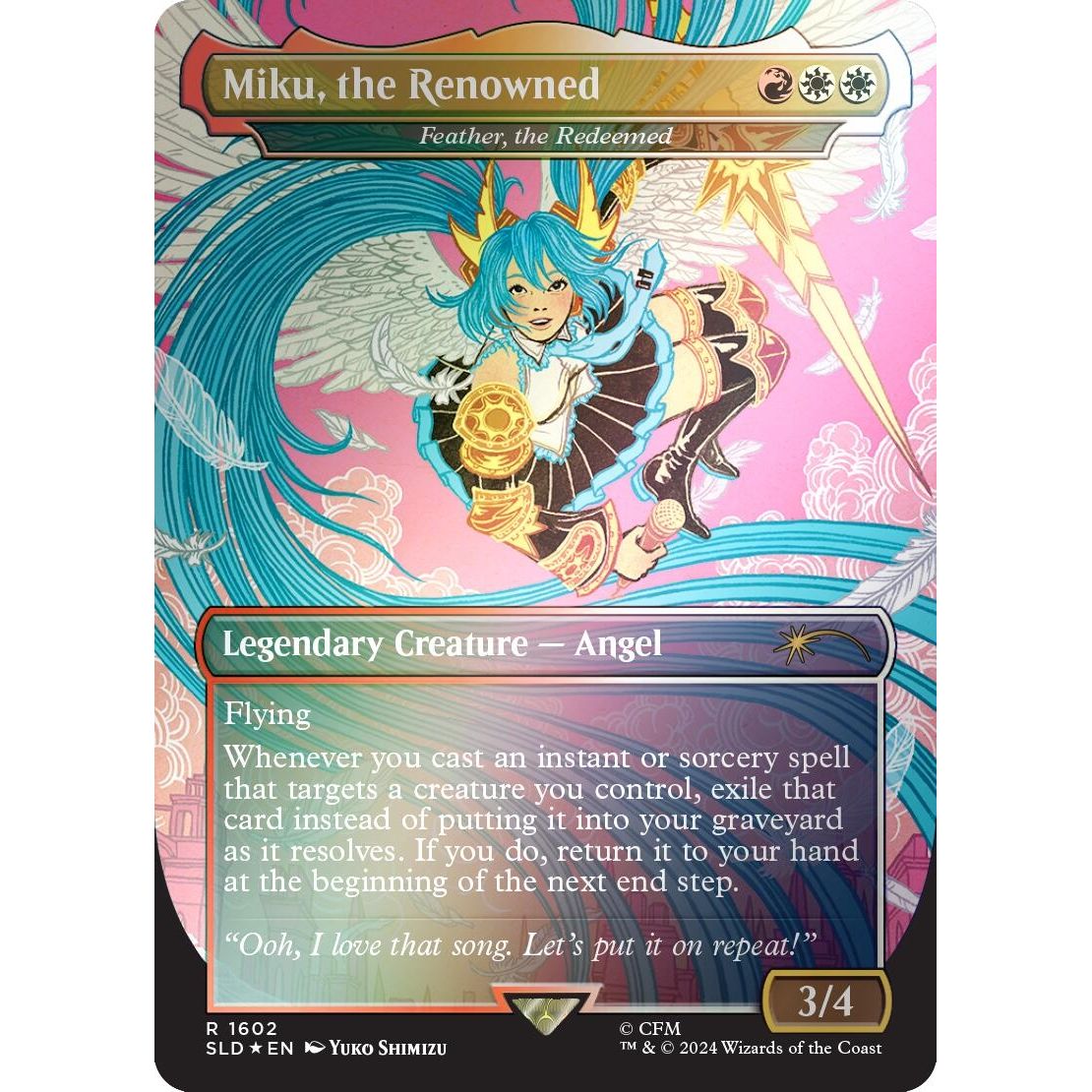 Image for Miku, the Renowned - Feather, the Redeemed (Rainbow Foil) (1602) (SLD) - Magic: The Gathering