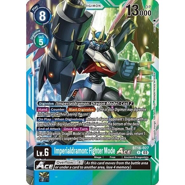 Image for Imperialdramon: Fighter Mode ACE (BT16-027 R) (BT16) - Digimon Card Game
