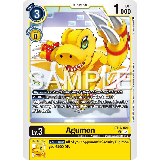 Image for Agumon (BT16-029 C) (BT16) - Digimon Card Game