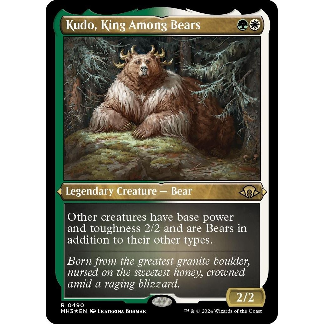 Image for Kudo, King Among Bears (Foil Etched) (490) (MH3) - Magic: The Gathering