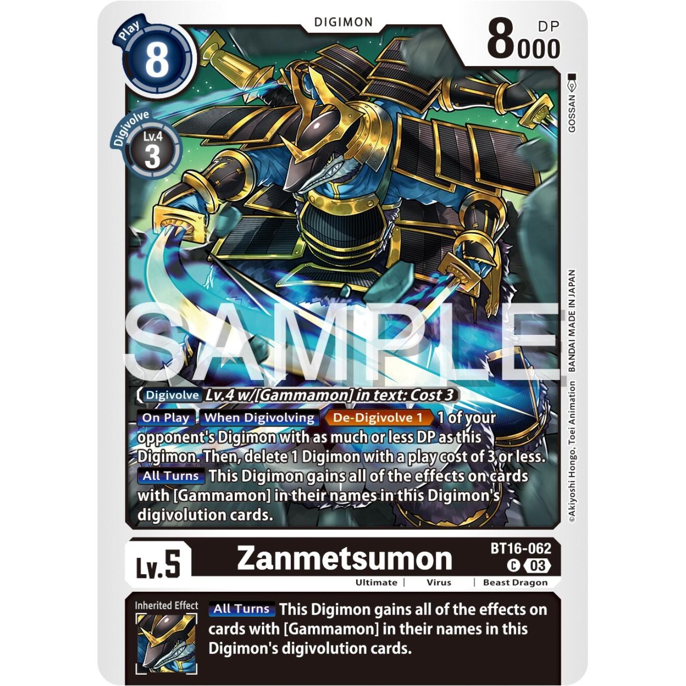 Image for Zanmetsumon (BT16-062 C) (BT16) - Digimon Card Game