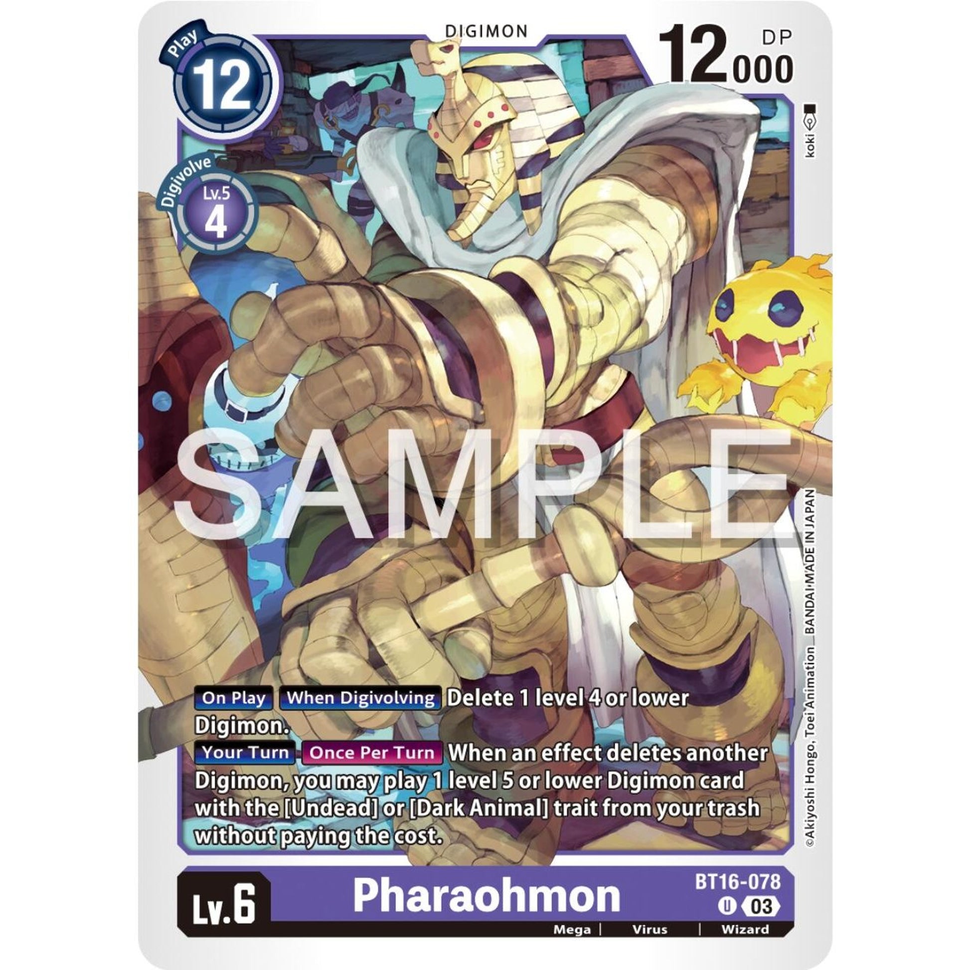 Image for Pharaohmon (BT16-078 U) (BT16) - Digimon Card Game