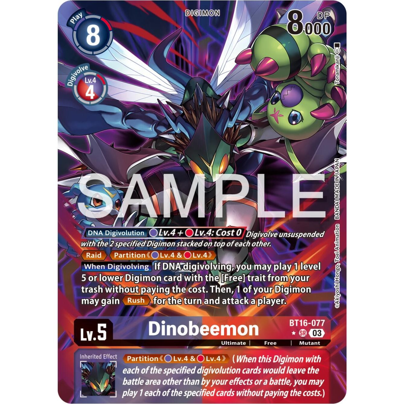 Image for Dinobeemon (Alternate Art) (BT16-077 SR) (BT16) - Digimon Card Game