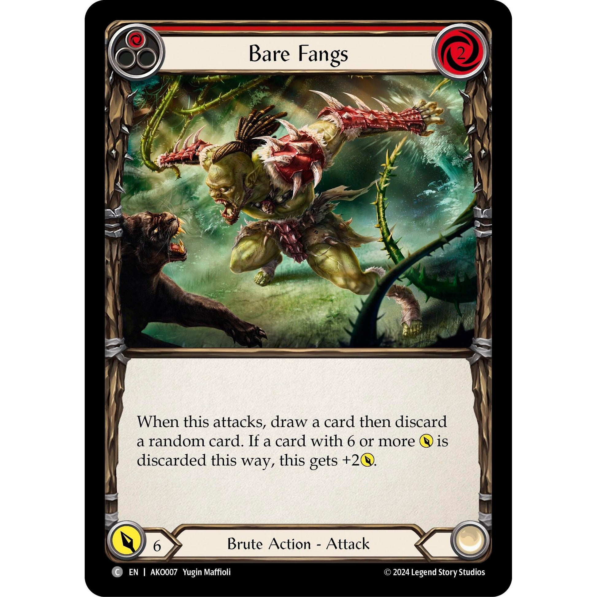 Image for Bare Fangs (Red) (AKO007) - Flesh and Blood TCG