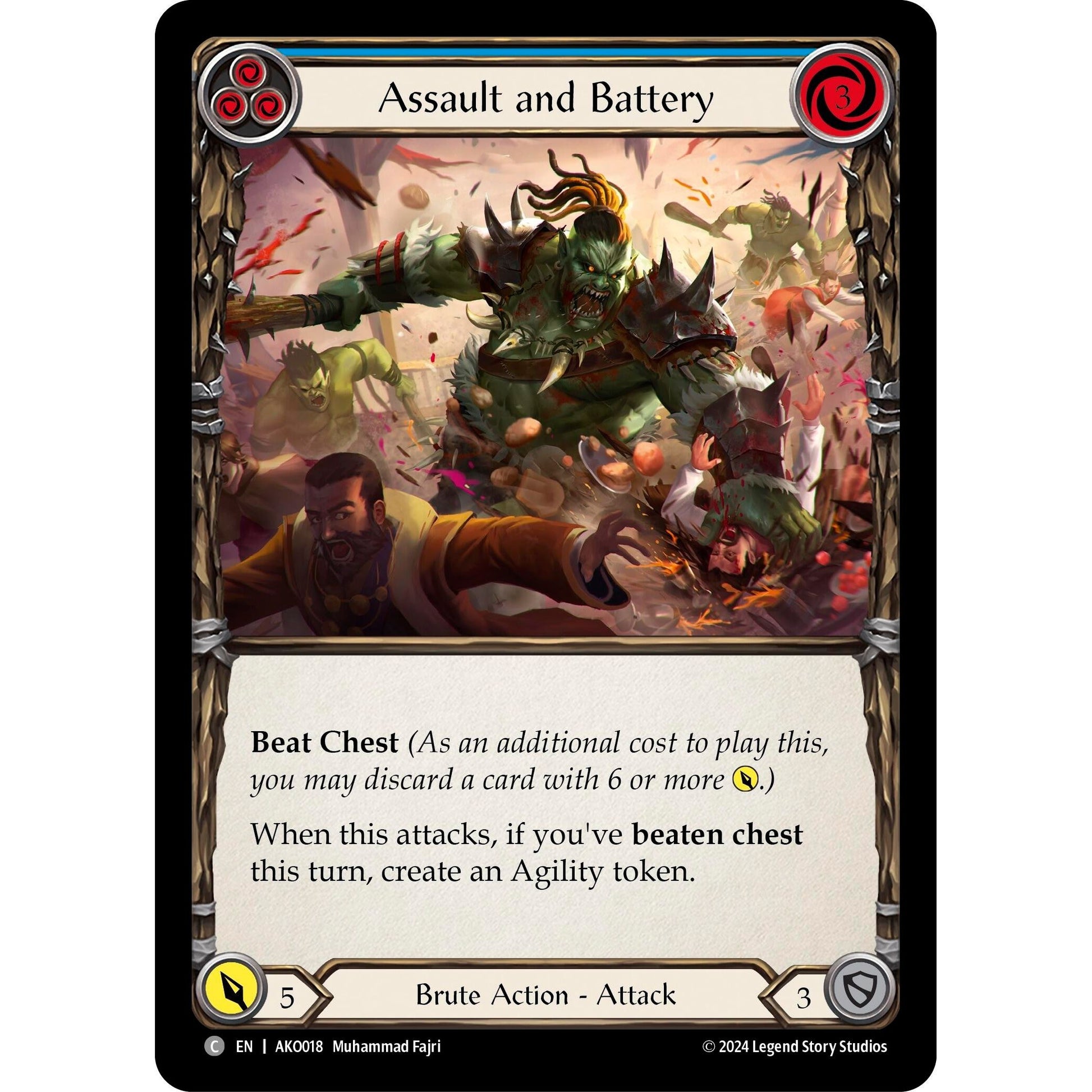 Image for Assault and Battery (Blue) (AKO018) - Flesh and Blood TCG