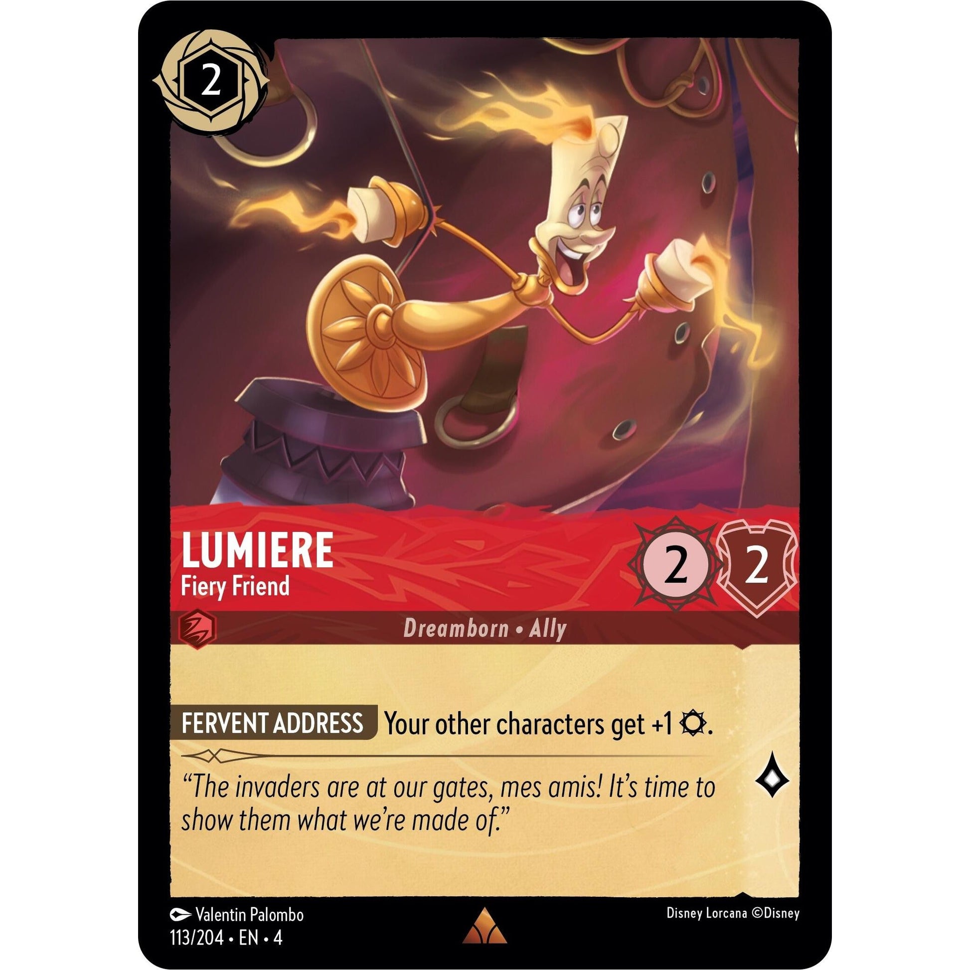 Image for Lumiere - Fiery Friend (113/204) (4) - Disney Lorcana