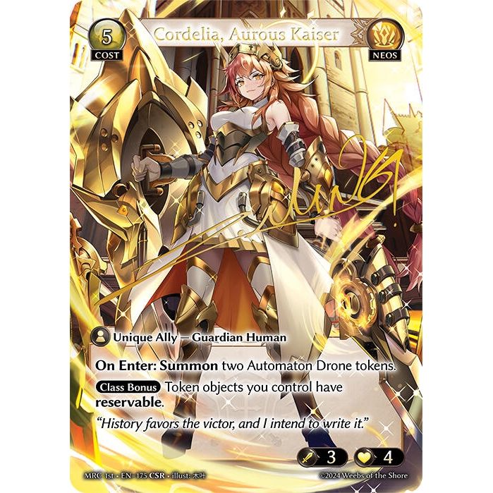 Image for Cordelia, Aurous Kaiser (CSR) (175) (MRC) - Grand Archive TCG