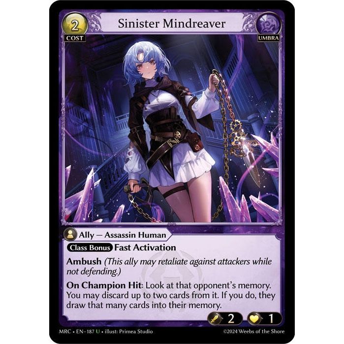 Image for Sinister Mindreaver (187) (MRC) - Grand Archive TCG