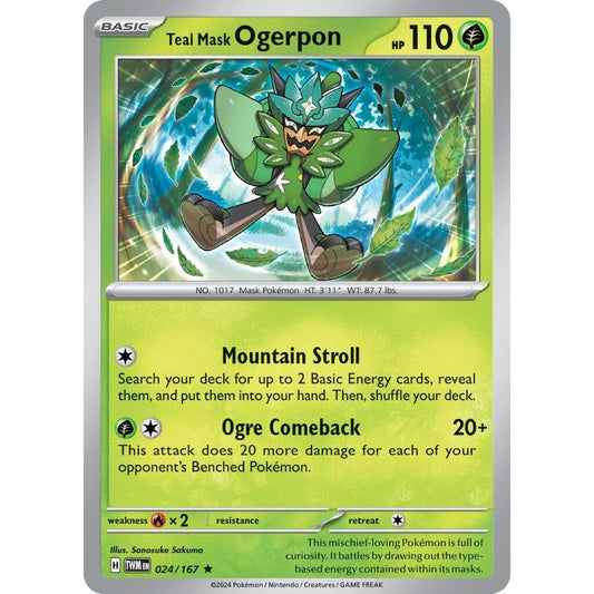 Image for Teal Mask Ogerpon (024/167) (TWM) - Pokemon