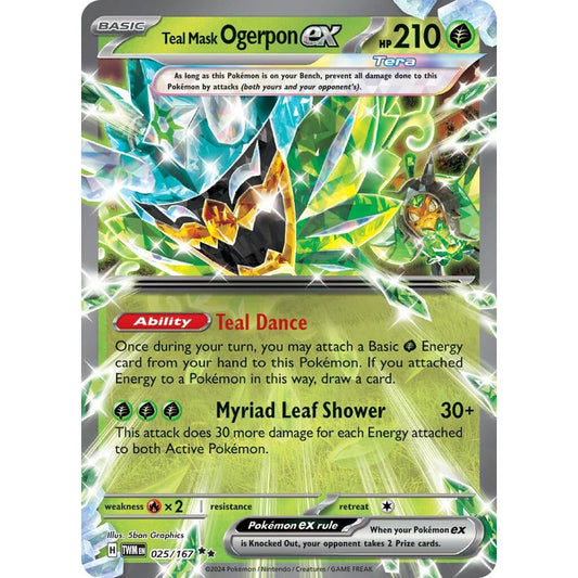 Image for Teal Mask Ogerpon ex (025/167) (TWM) - Pokemon