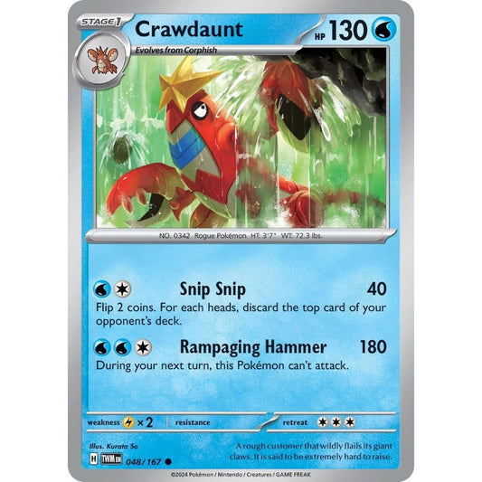 Image for Crawdaunt (048/167) (TWM) - Pokemon