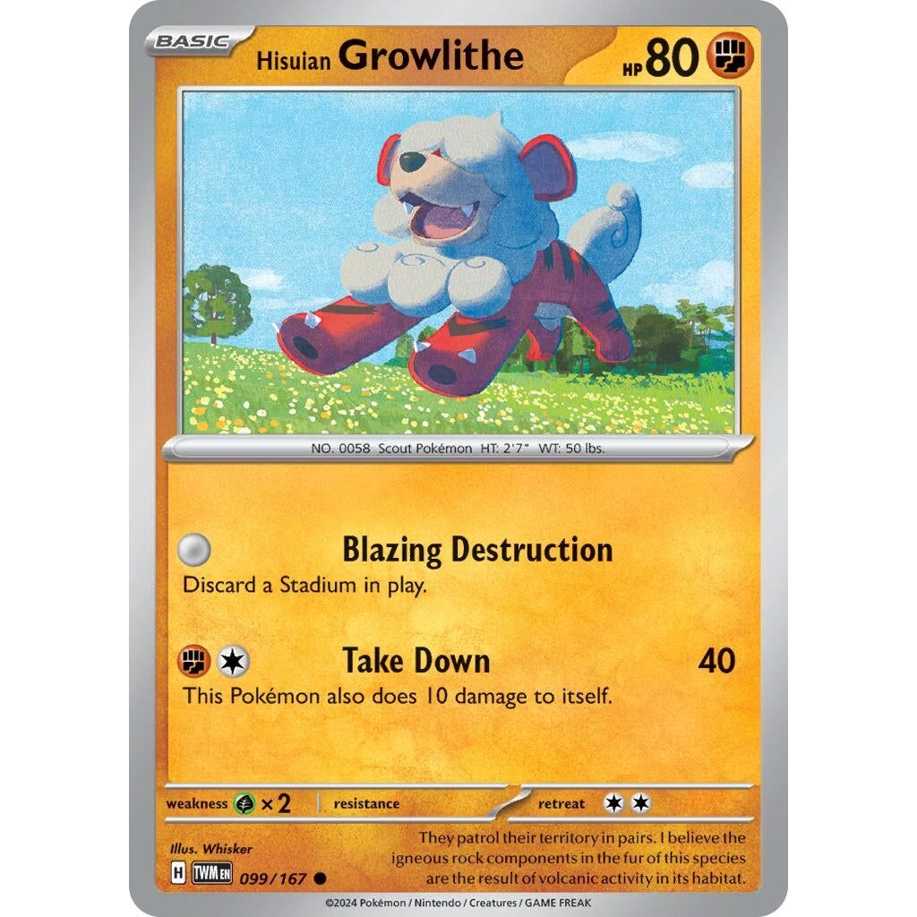 Image for Hisuian Growlithe (099/167) (TWM) - Pokemon