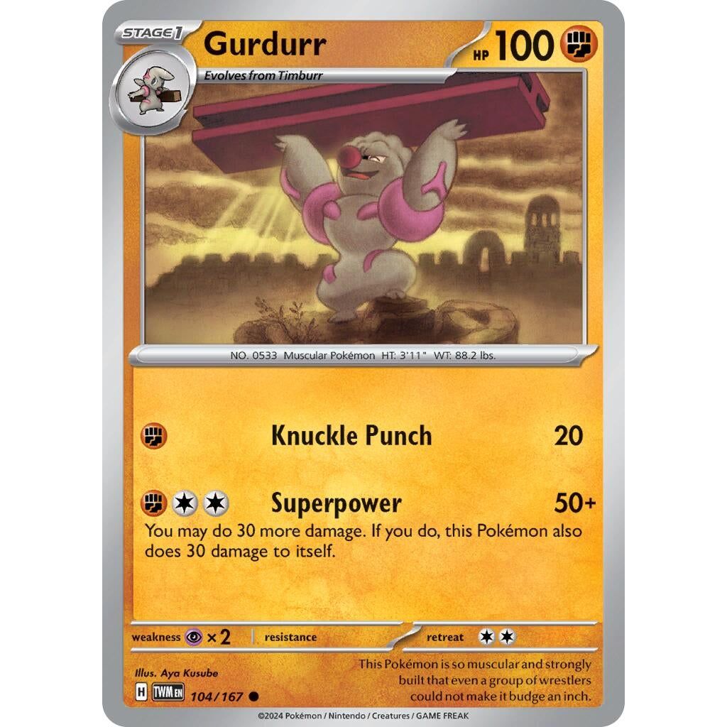 Image for Gurdurr (104/167) (TWM) - Pokemon