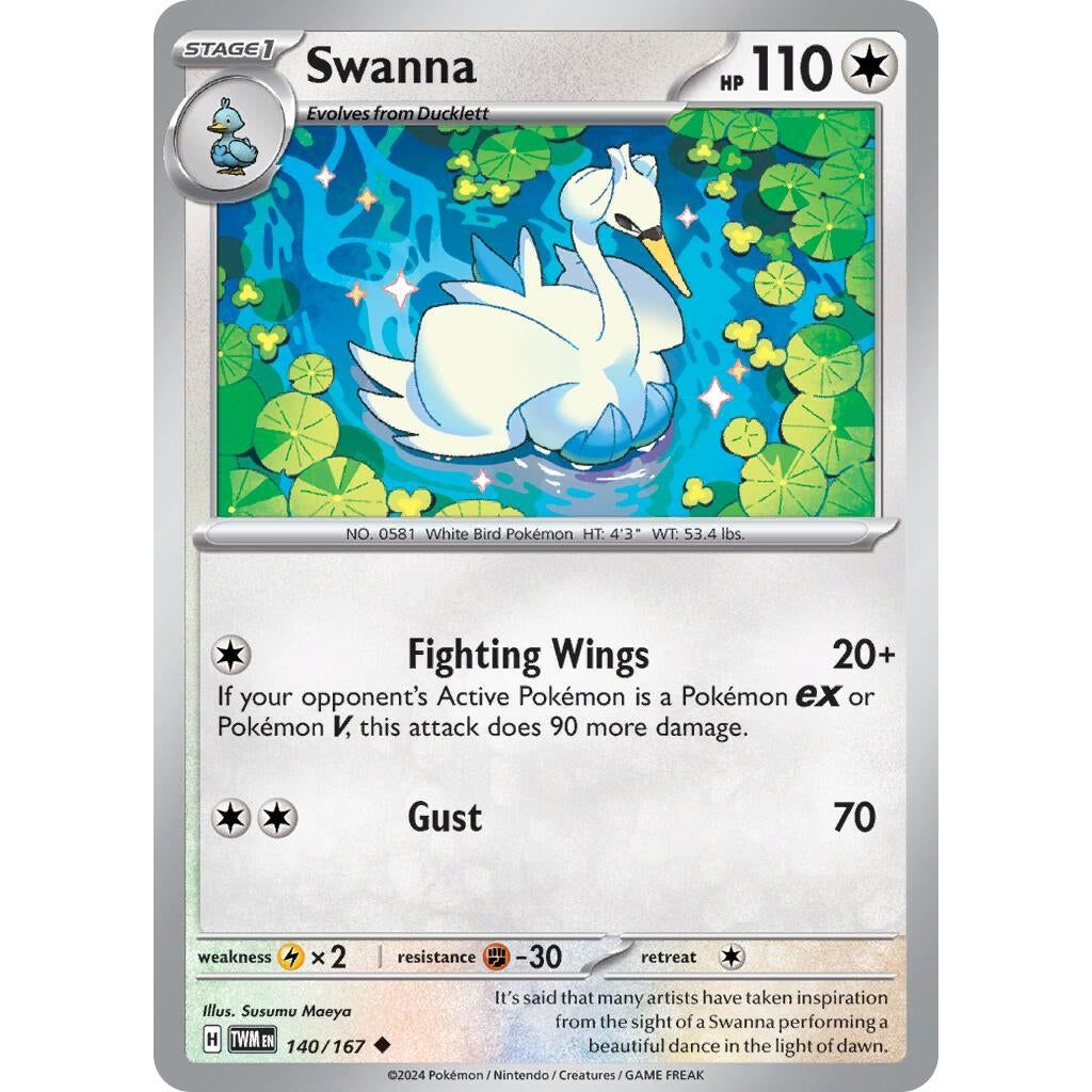 Image for Swanna (140/167) (TWM) - Pokemon