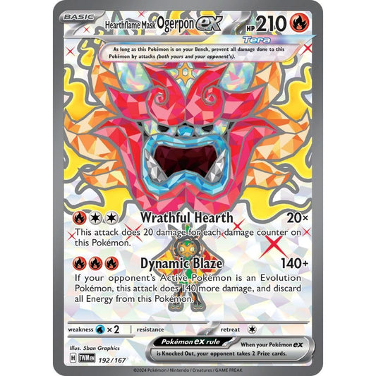 Image for Hearthflame Mask Ogerpon ex (192/167) (TWM) - Pokemon