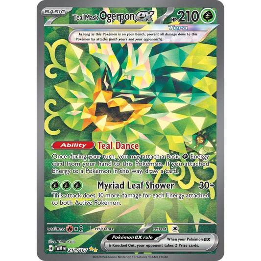 Image for Teal Mask Ogerpon ex (211/167) (TWM) - Pokemon