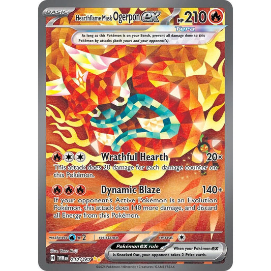 Image for Hearthflame Mask Ogerpon ex (212/167) (TWM) - Pokemon