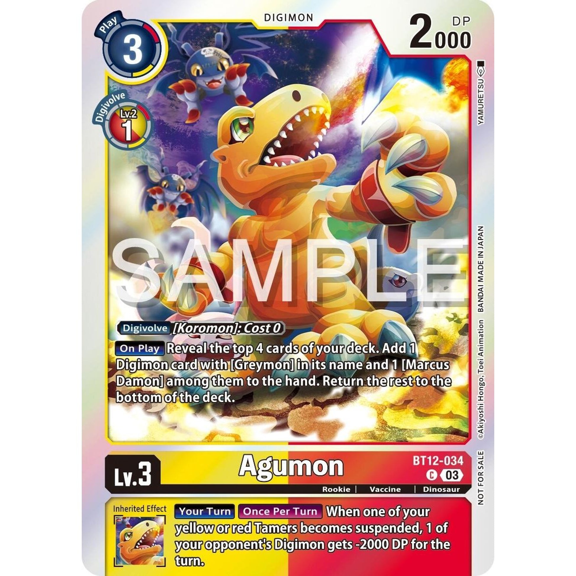 Image for Agumon - BT12-034 (Official Tournament Vol.13 Winner Pack) (BT12-034 C) (BT12) - Digimon Card Game