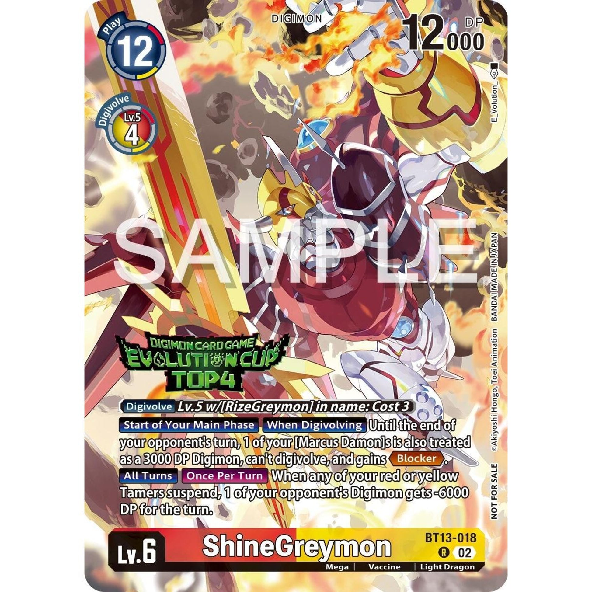 Image for ShineGreymon - BT13-018 (2024 Evolution Cup Top 4) (BT13-018 R) (BT13) - Digimon Card Game