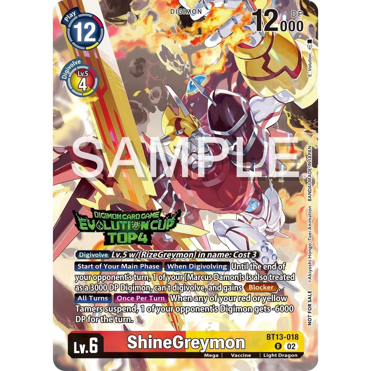 Image for ShineGreymon - BT13-018 (2024 Evolution Cup Top 4) (BT13-018 R) (BT13) - Digimon Card Game