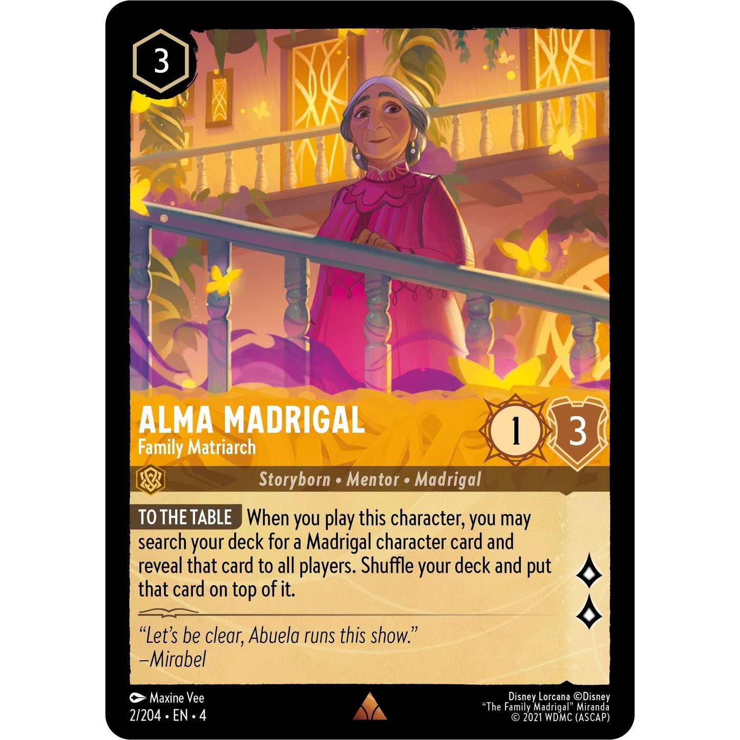 Image for Alma Madrigal - Family Matriarch (2/204) (4) - Disney Lorcana