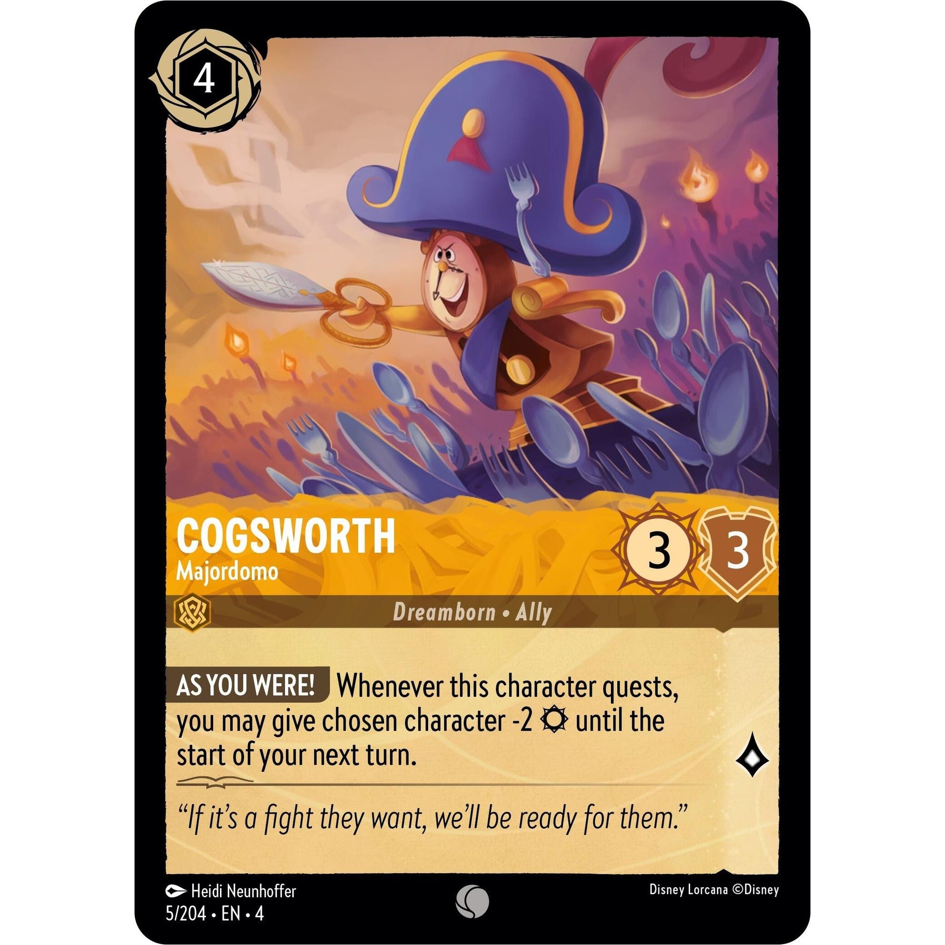 Image for Cogsworth - Majordomo (5/204) (4) - Disney Lorcana