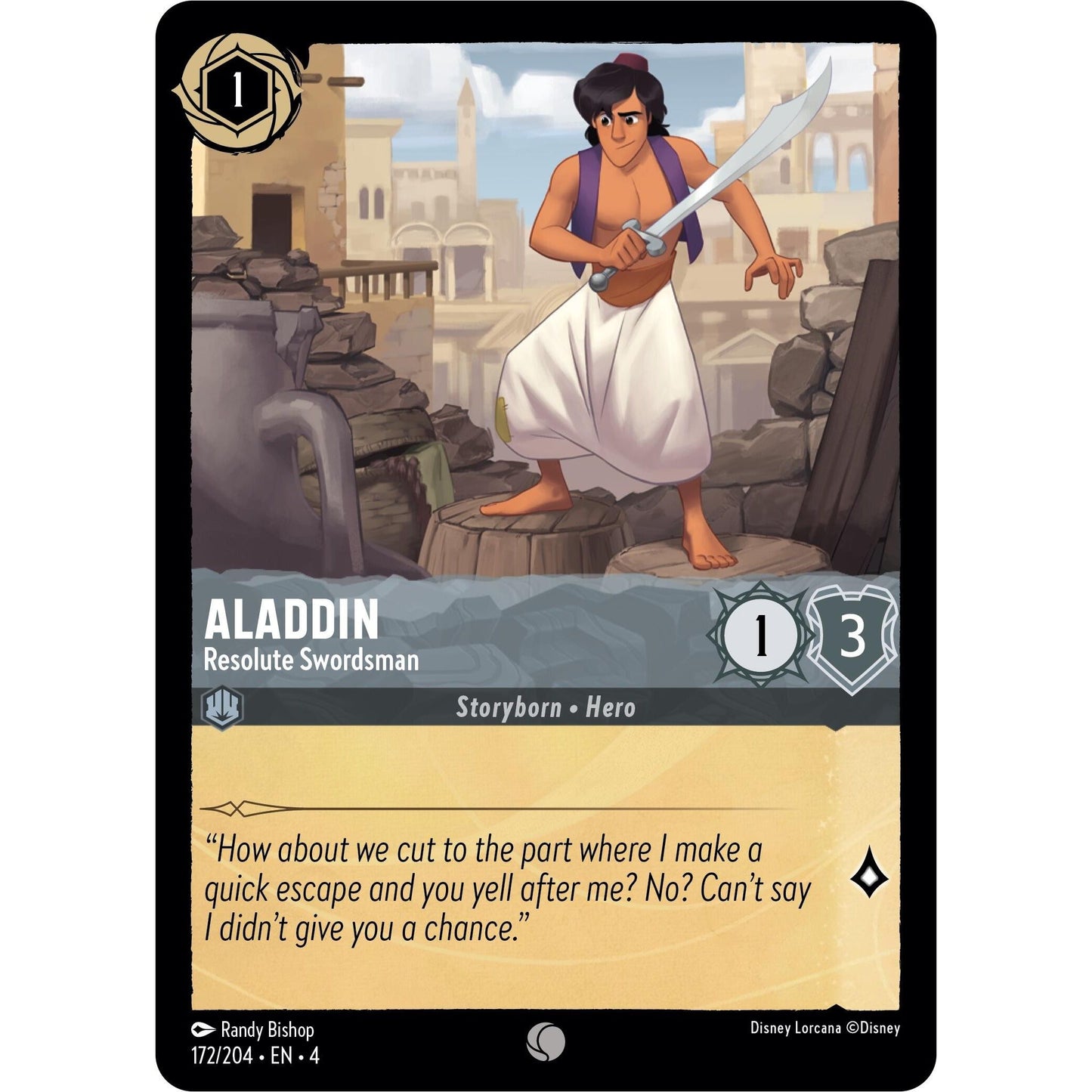 Image for Aladdin - Resolute Swordsman (172/204) (4) - Disney Lorcana